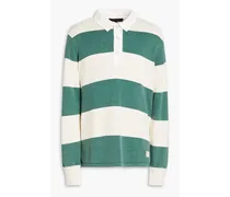 Eton striped cotton-blend polo shirt - Green
