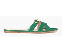 Gianvito Rossi Suede slides - Green Green