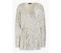Sequined tulle playsuit - Metallic