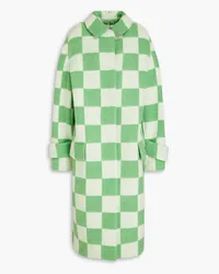 Oscar de la Renta Checked felt coat - Green Green