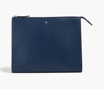 Sartorial Clutch textured-leather pouch - Blue - OneSize