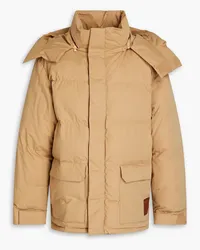 Kitsuné Logo-appliquéd quilted cotton hooded jacket - Neutral Neutral