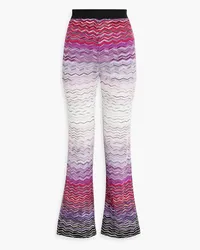 Missoni Crochet-knit cotton-blend flared pants - Purple Purple