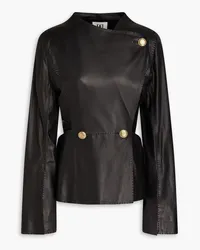 By Malene Birger Selmas double-breasted leather jacket - Black Black