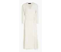 Florentina cashmere midi wrap dress - White