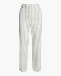 Joseph Cropped pinstriped wool-blend straight-leg pants - White White