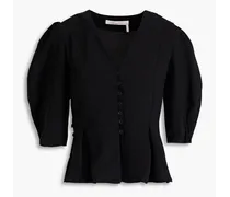 Crepe peplum blouse - Black