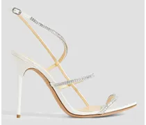 Sally 100 embellished faille slingback sandals - White