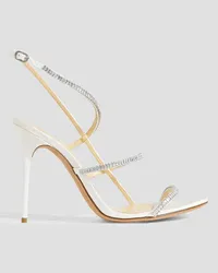 Alexandre Birman Sally 100 embellished faille slingback sandals - White White