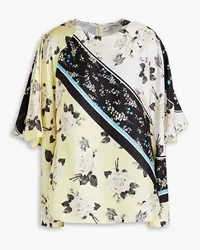 Erdem Averil ruffled floral-printed silk-twill blouse - Yellow Yellow