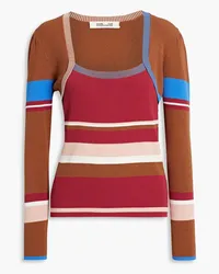 Diane von Furstenberg Brody striped ribbed-knit sweater - Brown Brown