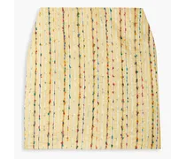 Cha-Cha striped fil coupé silk and cotton-blend mini skirt - Yellow