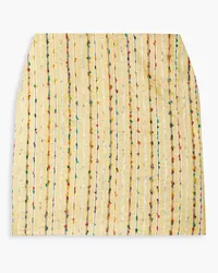 Savannah Morrow Cha-Cha striped fil coupé silk and cotton-blend mini skirt - Yellow Yellow