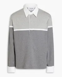 Thom Browne Color-block cotton polo shirt - Gray Gray