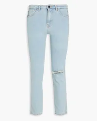 3x1 Distressed high-rise skinny jeans - Blue Blue