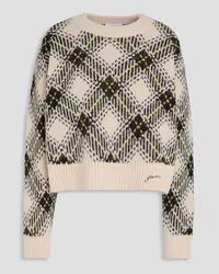 Ganni Argyle jacquard-knit sweater - White White