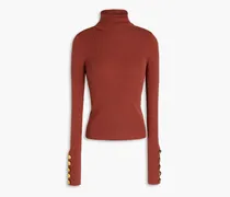 Desi ribbed wool-blend turtleneck sweater - Red