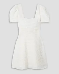 LoveShackFancy Drella lace-trimmed embroidered cotton-voile mini dress - White White