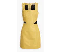 Gemini cutout leather mini dress - Yellow