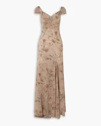 Cortana Antonella open-back printed silk gown - Pink Pink