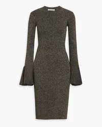 Frame Denim Metallic ribbed-knit dress - Black Black