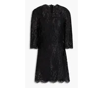 Metallic cotton-blend corded lace mini dress - Black