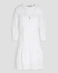 Heidi Klein Gathered broderie anglaise cotton mini dress - White White