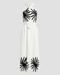 Oscar de la Renta Twist-front printed crepe maxi dress - White White