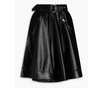 Belted faux leather skirt - Black