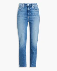 Paige Sarah distressed high-rise straight-leg jeans - Blue Blue