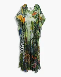 Dolce & Gabbana Open-back printed silk-chiffon kaftan - Green Green