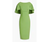 Aniela cape-effect scuba dress - Green