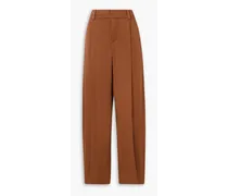 Crepe wide-leg pants - Brown