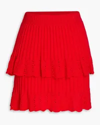 Hayley Menzies Virginia layered ribbed-knit mini skirt - Red Red