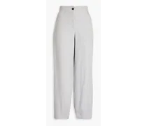 Cupro-blend twill straight-leg pants - Gray