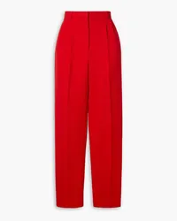 Tory Burch Pleated wool wide-leg pants - Red Red