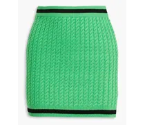 Alice Olivia - Cable-knit wool-blend mini skirt - Green
