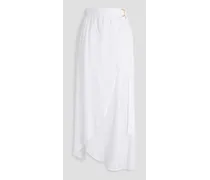 Devlin gathered voile midi wrap skirt - White