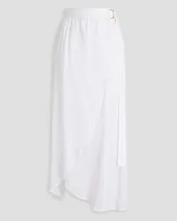 Melissa Odabash Devlin gathered voile midi wrap skirt - White White