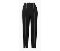 Wool-twill tapered pants - Black