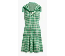 Gingham jacquard-knit dress - Green