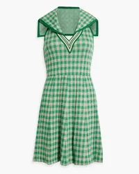 Anna Sui Gingham jacquard-knit dress - Green Green