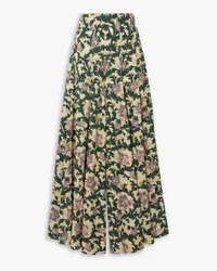 AGUA BENDITA Gaita floral-print ECOVERO-blend jacquard wide-leg pants - Yellow Yellow