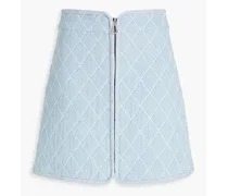 Maya cotton-blend jacquard mini skirt - Blue