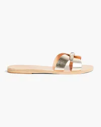 Ancient Greek Sandals Ana metallic leather slides - Metallic Metallic