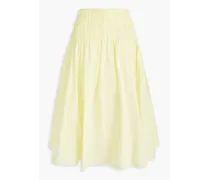 Shirred shell midi skirt - Yellow