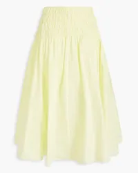 Maje Shirred shell midi skirt - Yellow Yellow