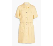 Twill mini shirt dress - Yellow