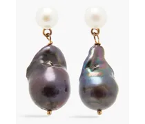 Silver freshwater pearl earrings - Black