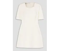 Wool-blend crepe mini dress - White